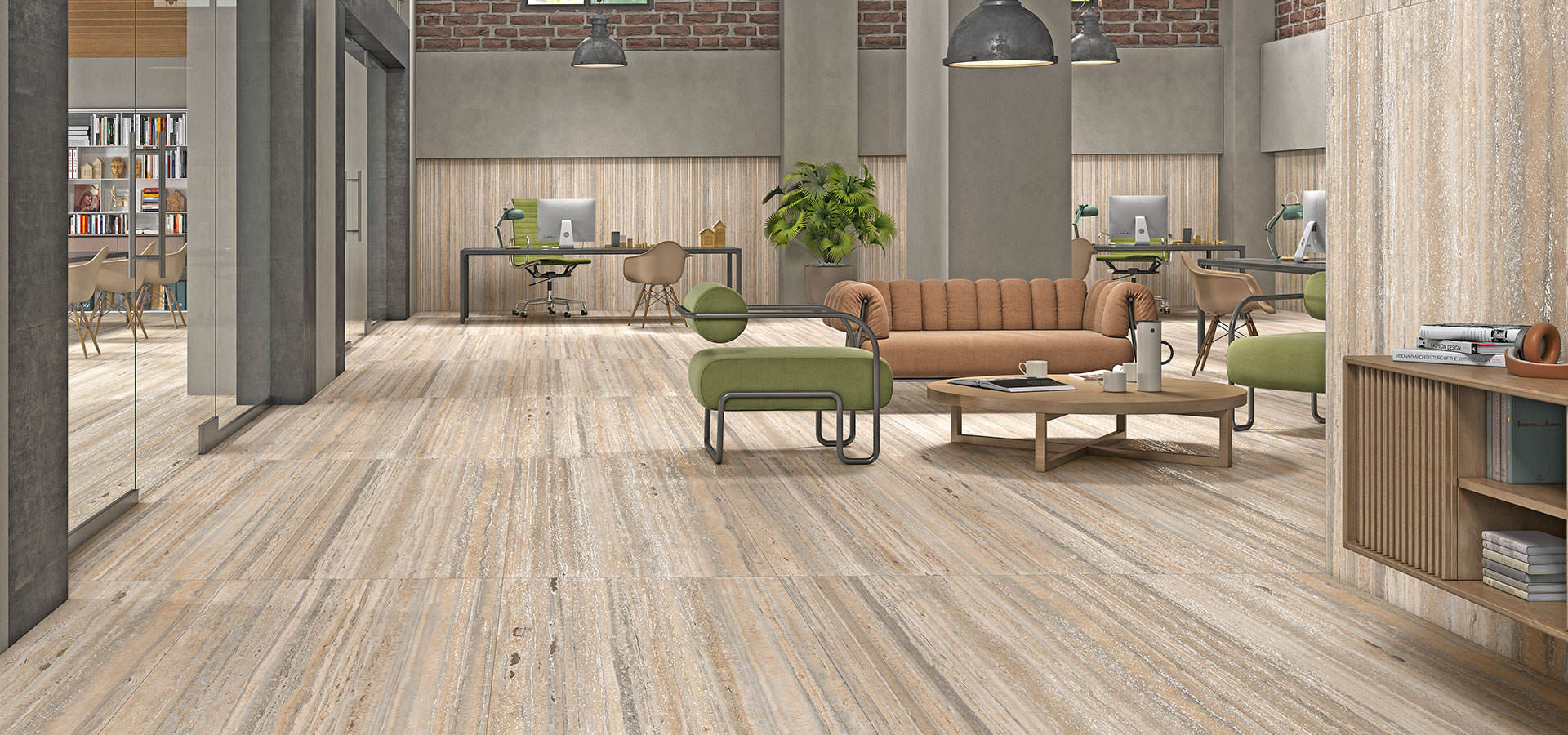 FERRO TRAVERTINE NATURAL STRIPO